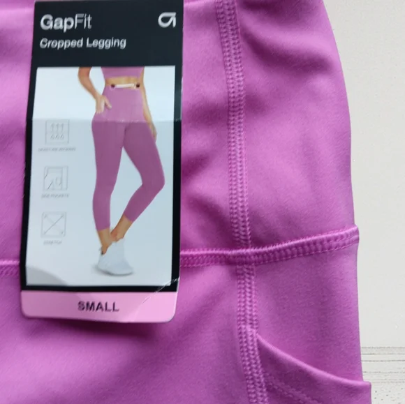 🥰GAP FIT WOMEN'S SIZE SMALL PINK YOGA LEGGINGS PANTS. - Picture 3 of 5